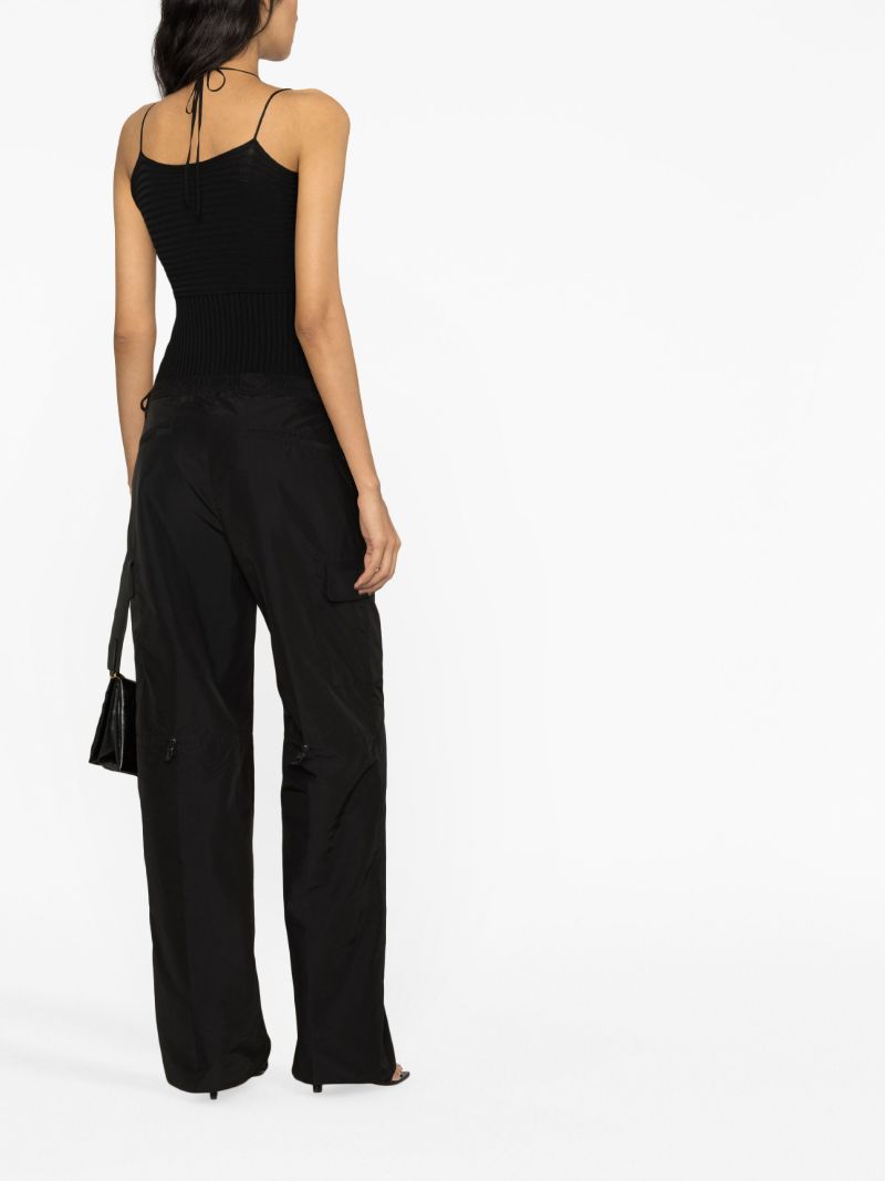Black Cut-out Ribbed Bodysuit