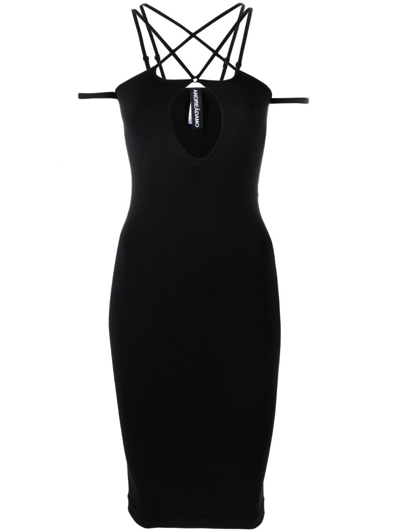 Black Double Strap Midi Dress