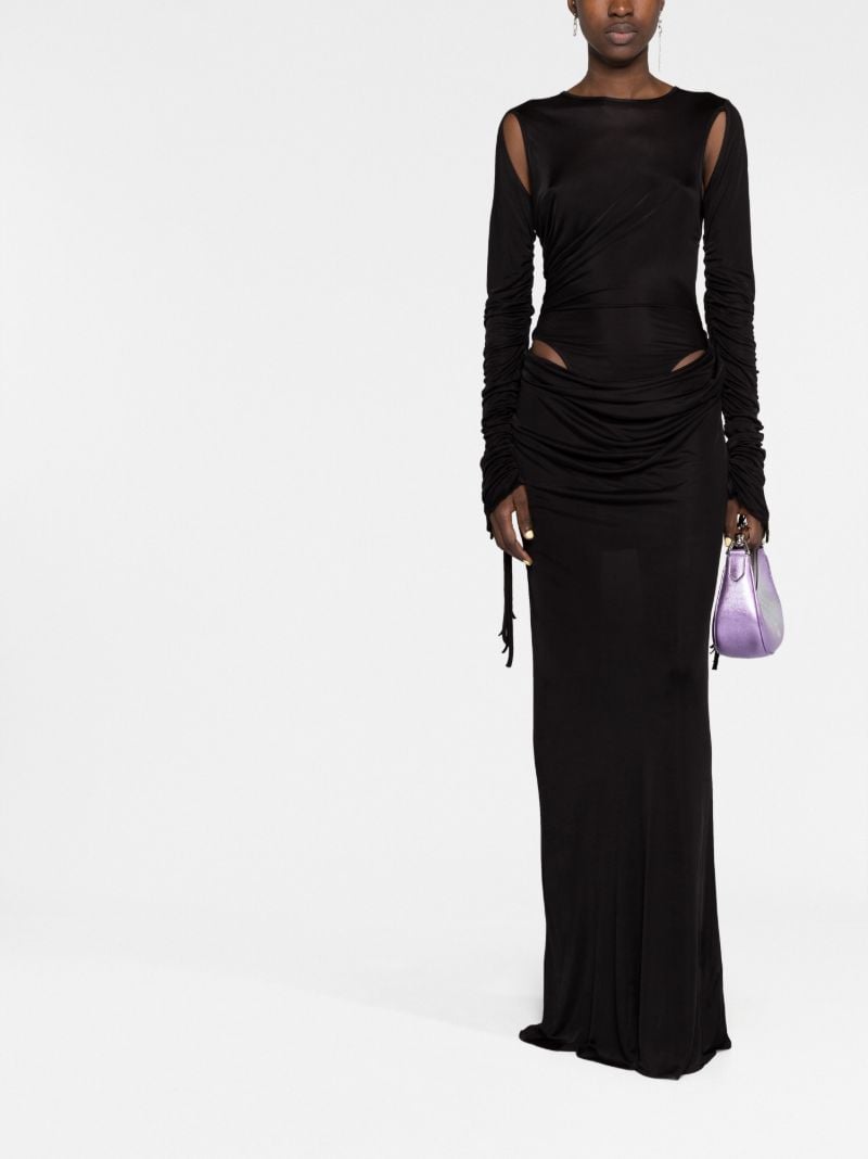 Black Cut-out Draped Maxi Dress
