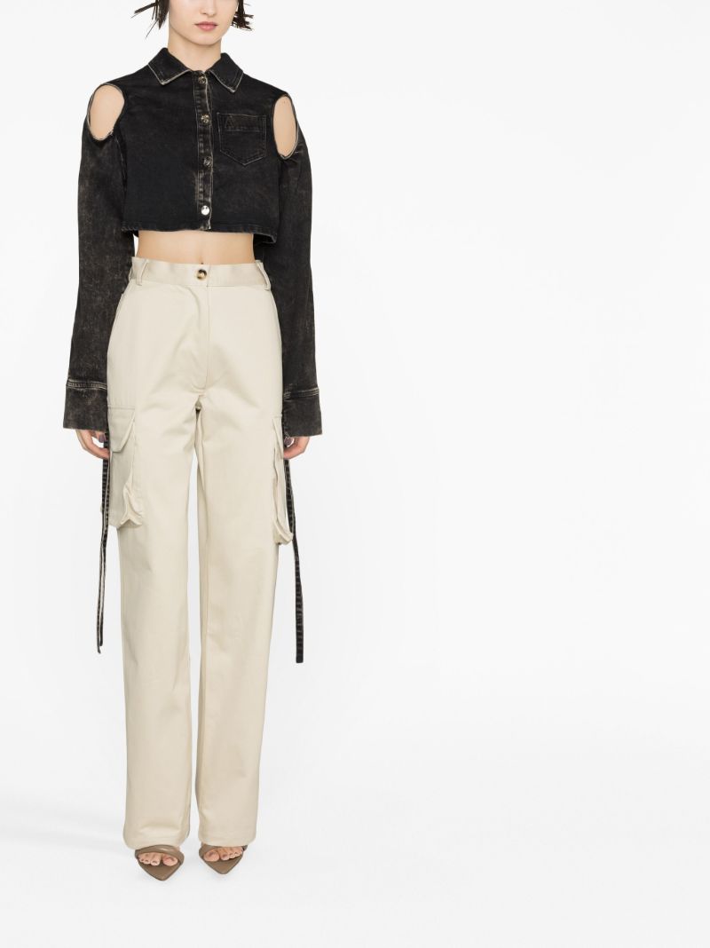 Black Cut-out Cropped Jacket