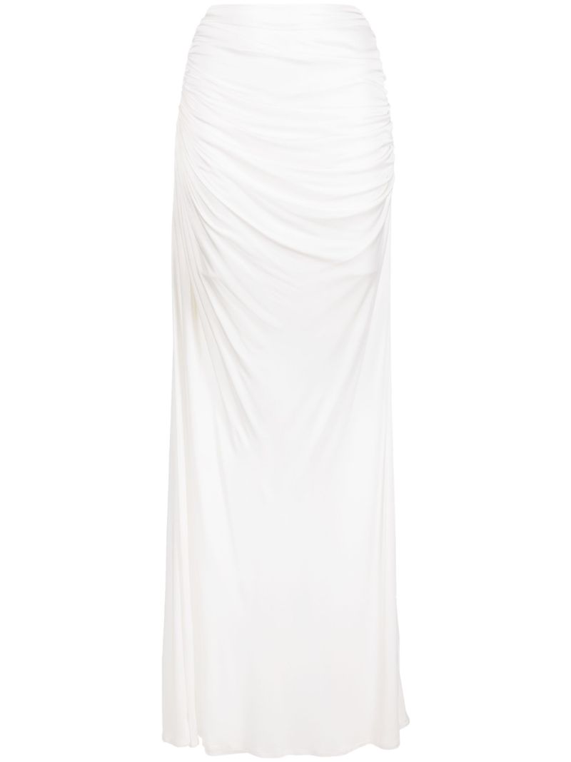 White Draped Long Skirt