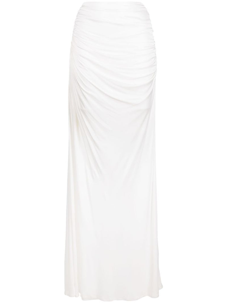 White Draped Long Skirt