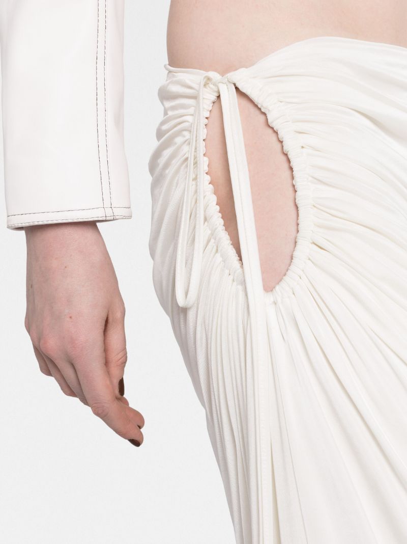 White Draped Long Skirt