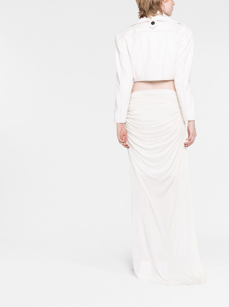 White Draped Long Skirt