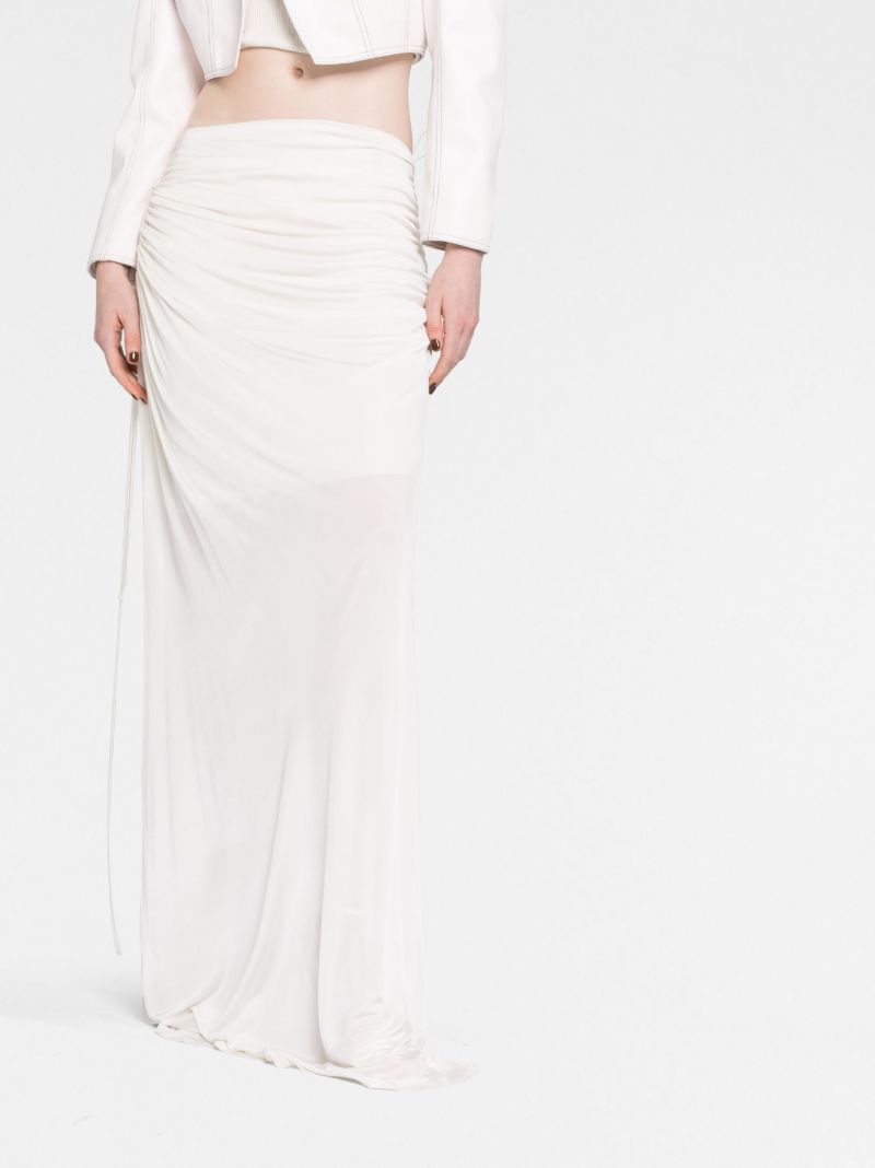 White Draped Long Skirt