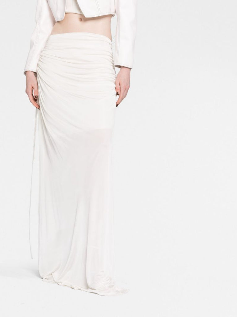White Draped Long Skirt