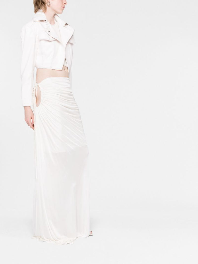 White Draped Long Skirt