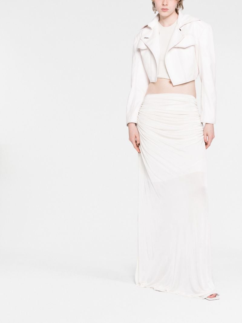 White Draped Long Skirt