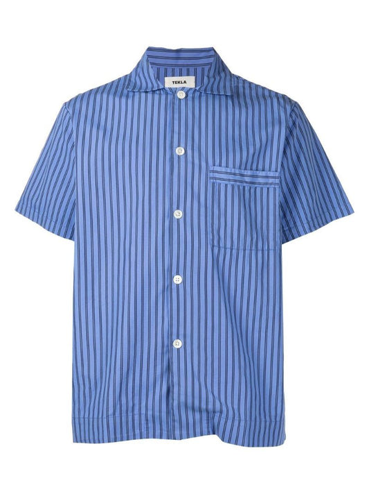 Blue Striped Organic Cotton Pyjama Shirt