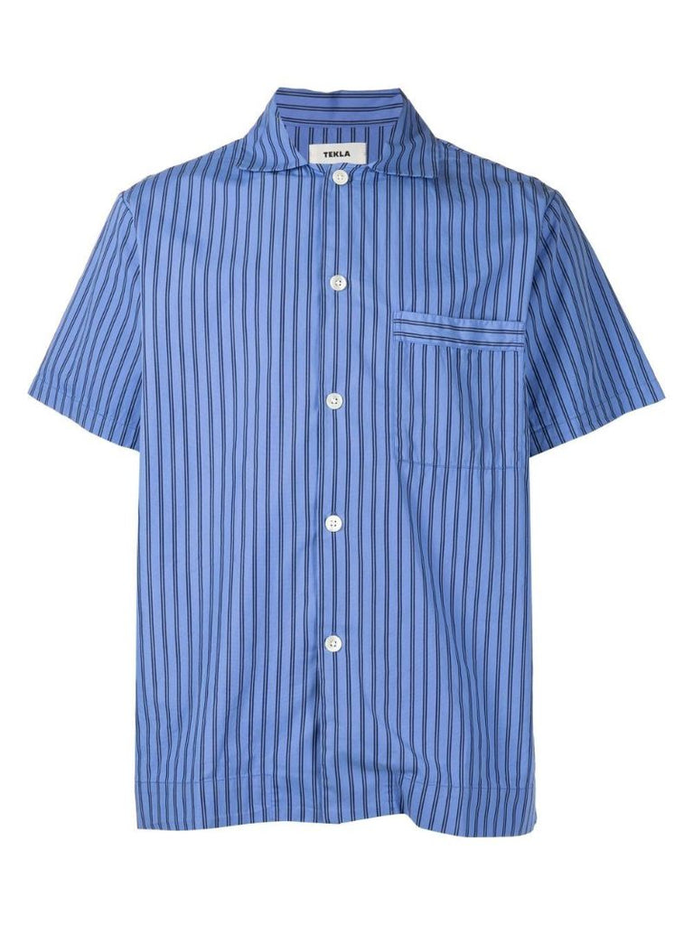 Blue Striped Organic Cotton Pyjama Shirt