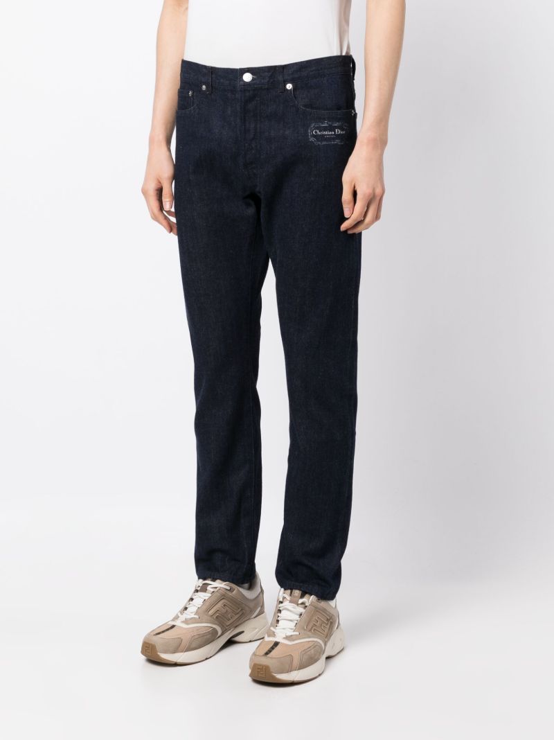 Blue Mid Rise Slim Fit Jeans