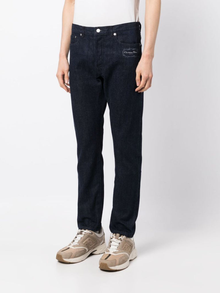 Blue Mid Rise Slim Fit Jeans