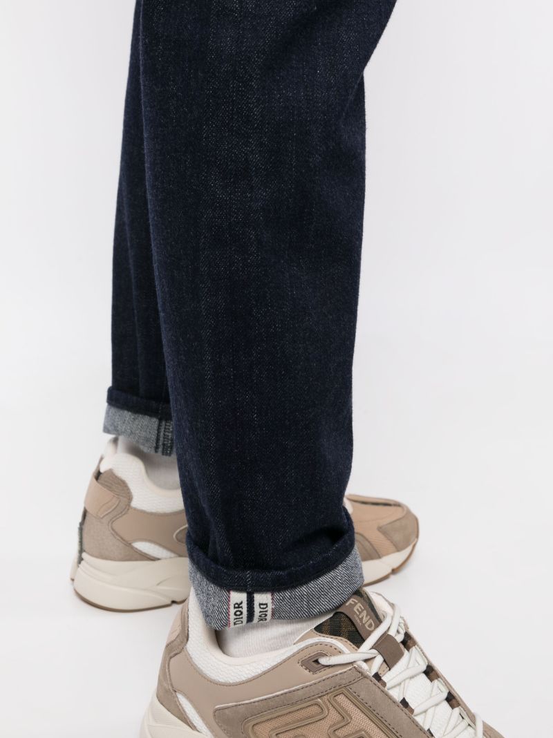 Blue Mid Rise Slim Fit Jeans