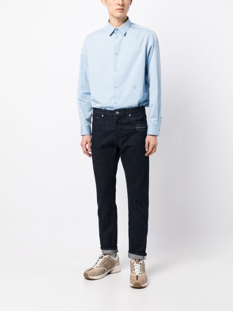 Blue Mid Rise Slim Fit Jeans