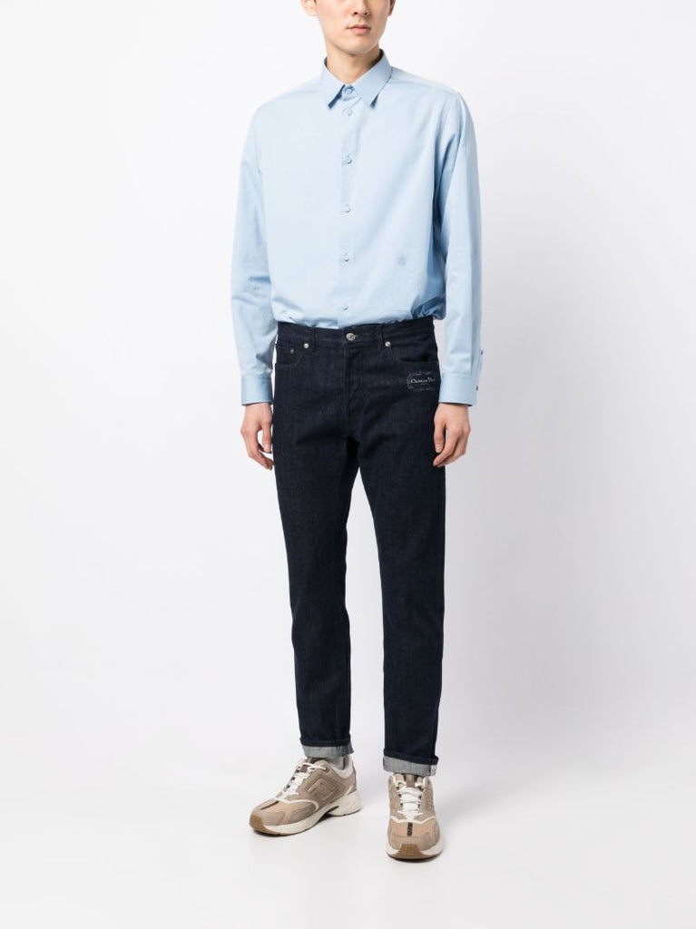 Blue Mid Rise Slim Fit Jeans