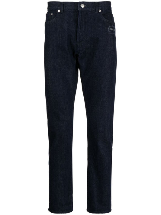 Blue Mid Rise Slim Fit Jeans
