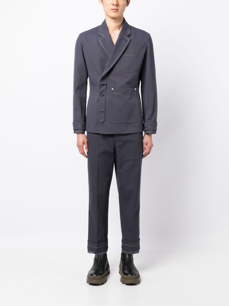 Grey Cropped Gardener's Trousers
