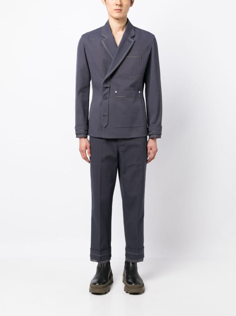 Grey Cropped Gardener's Trousers