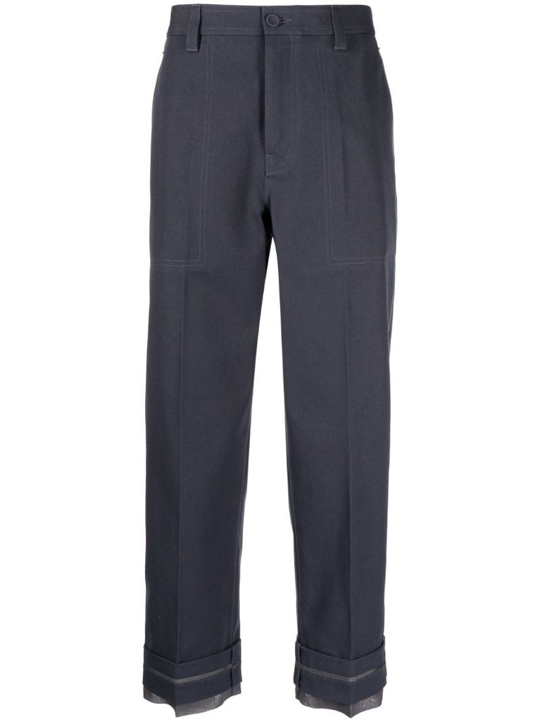 Grey Cropped Gardener's Trousers