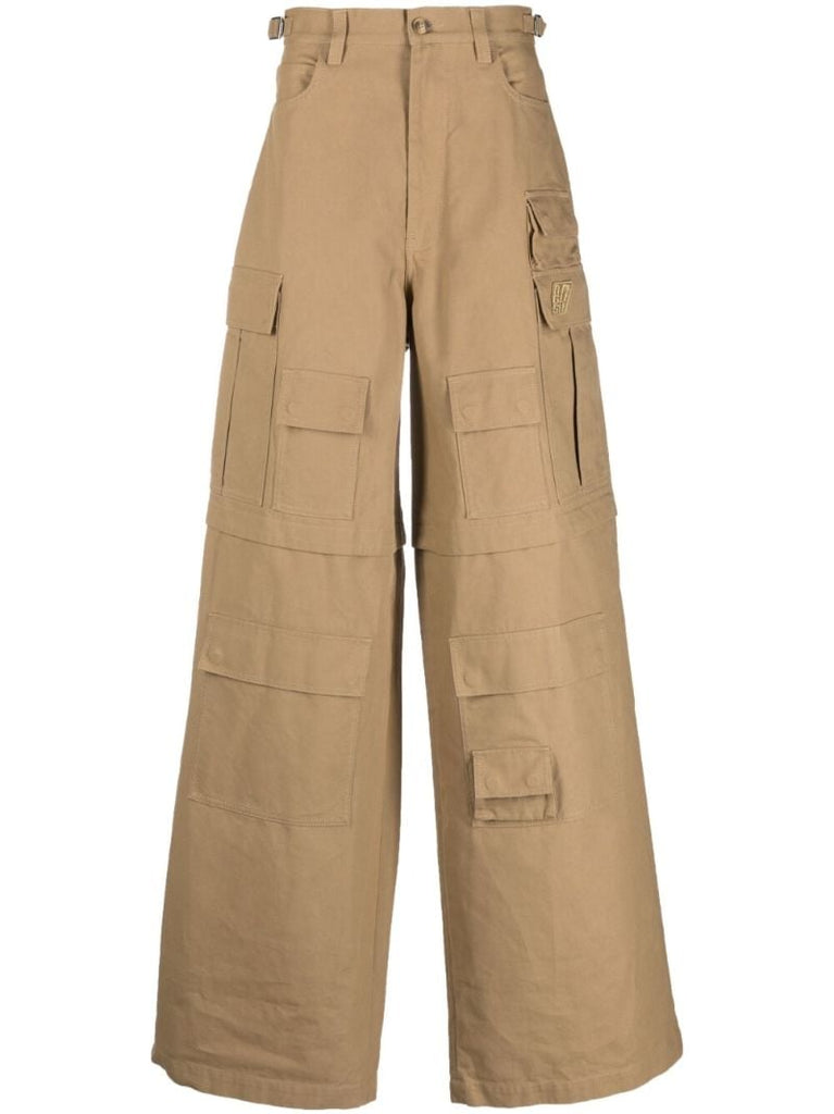 Brown Wide Leg Cargo Trousers