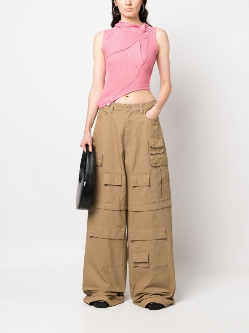 Brown Wide Leg Cargo Trousers