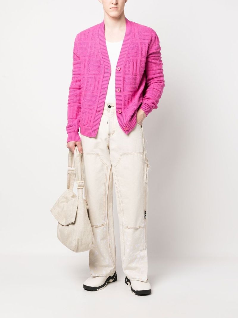 Pink Monogram Knit Cardigan