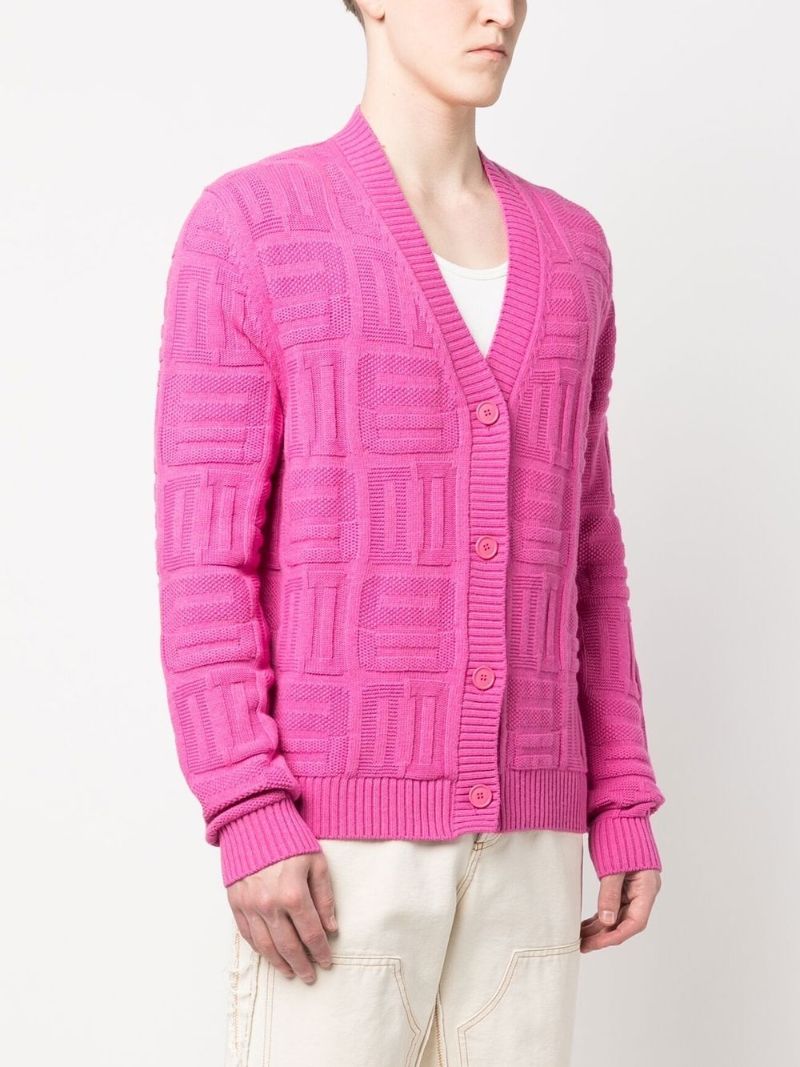 Pink Monogram Knit Cardigan