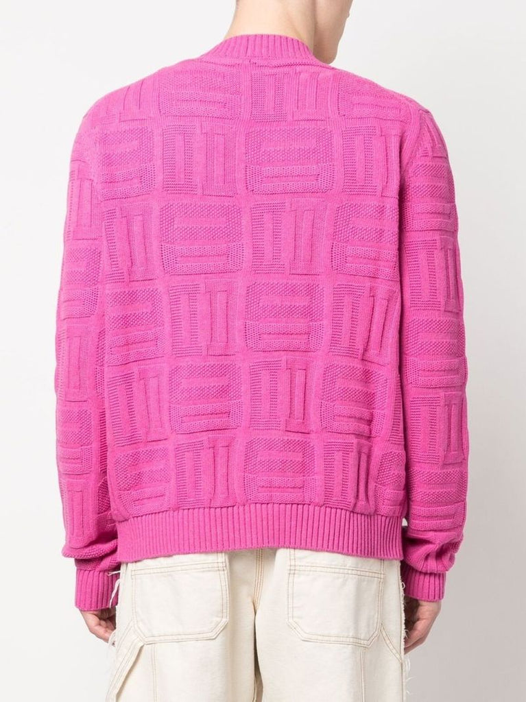 Pink Monogram Knit Cardigan