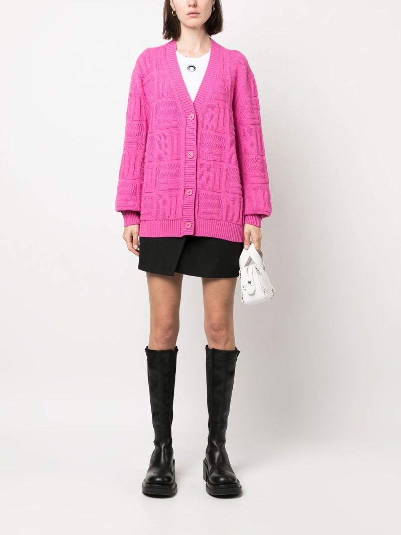 Pink Monogram Knit Cardigan