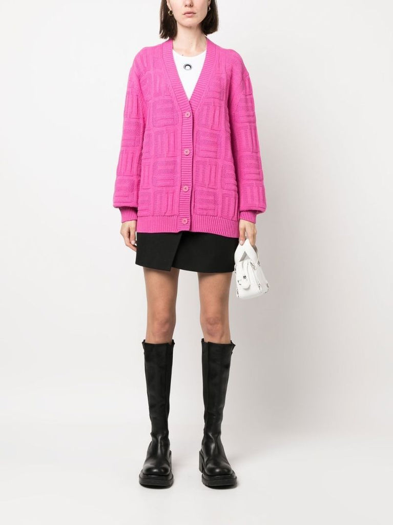 Pink Monogram Knit Cardigan