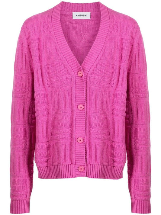 Pink Monogram Knit Cardigan