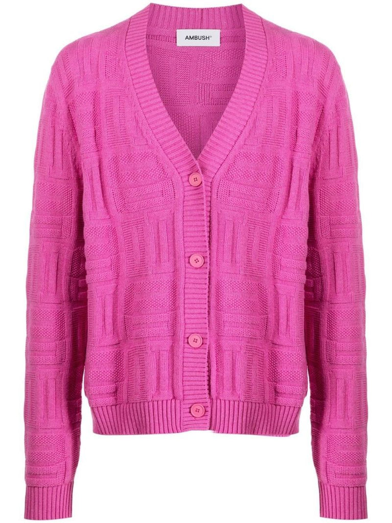 Pink Monogram Knit Cardigan
