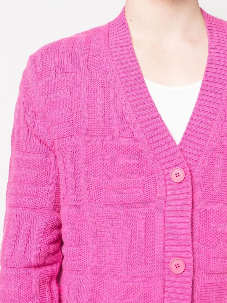 Pink Monogram Knit Cardigan