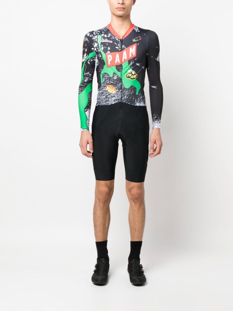 X P.a.m. Black Logo Cycling Skin Suit