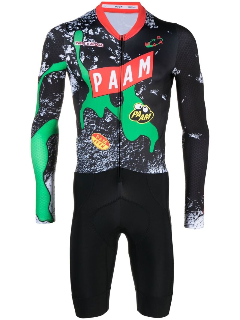 X P.a.m. Black Logo Cycling Skin Suit