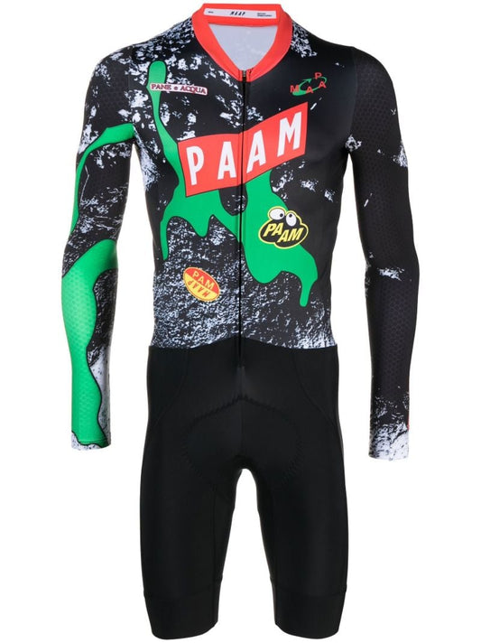 X P.a.m. Black Logo Cycling Skin Suit