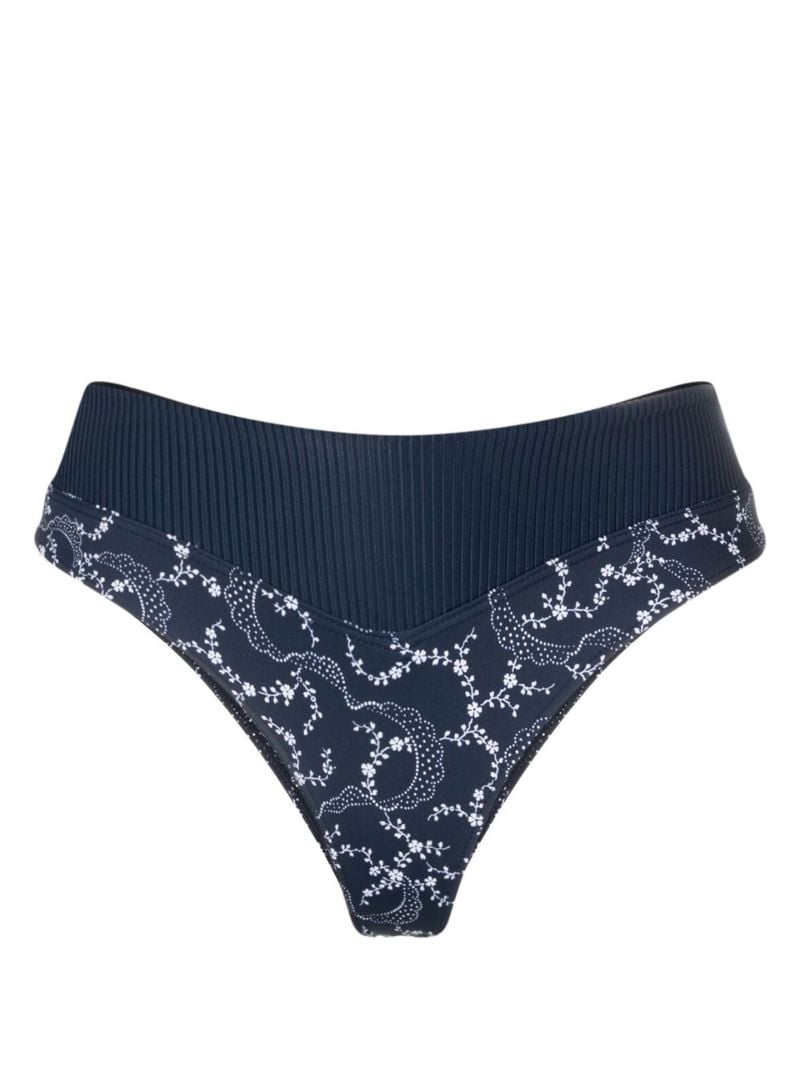 Blue Bellamy Floral Print Bikini Bottoms