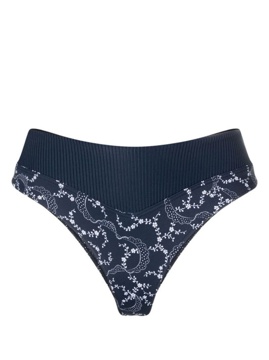 Blue Bellamy Floral Print Bikini Bottoms