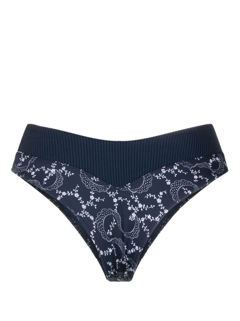 Blue Bellamy Floral Print Bikini Bottoms