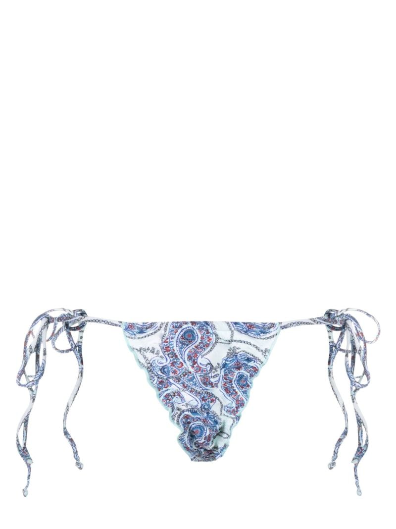 Blue Tidal Shine Paisley Print Bikini Bottoms