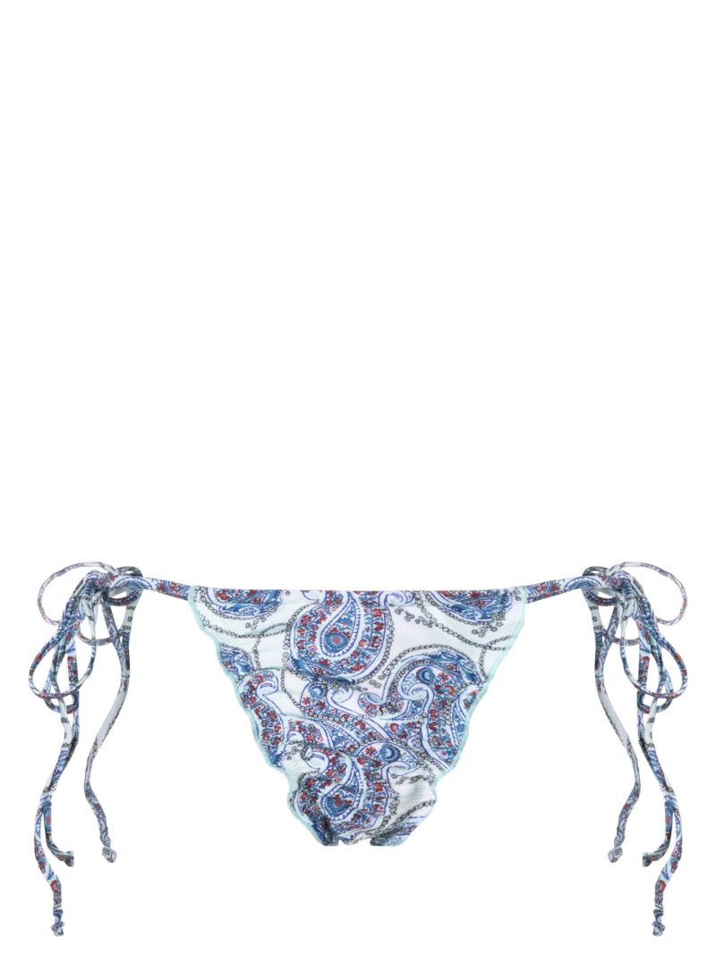 Blue Tidal Shine Paisley Print Bikini Bottoms