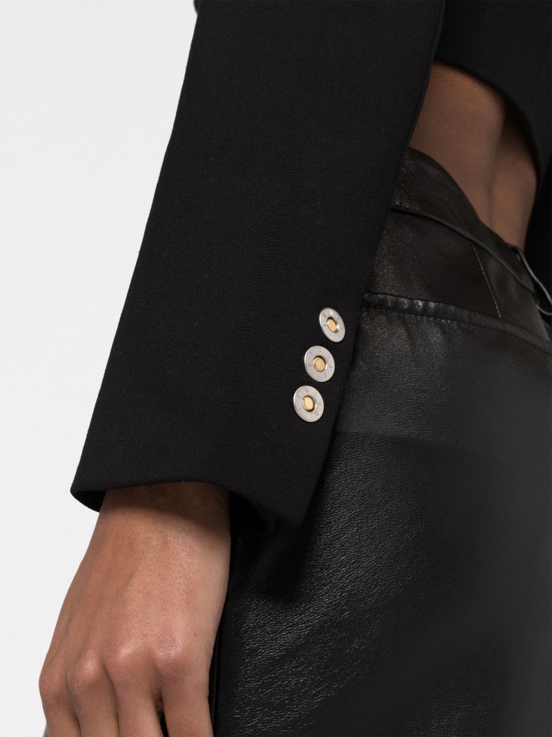 Black Interloop Cut-out Cropped Blazer