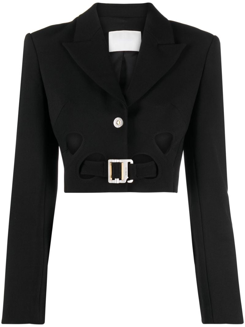 Black Interloop Cut-out Cropped Blazer