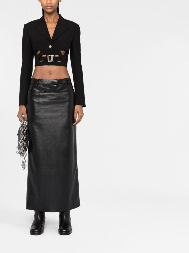 Black Interloop Cut-out Cropped Blazer