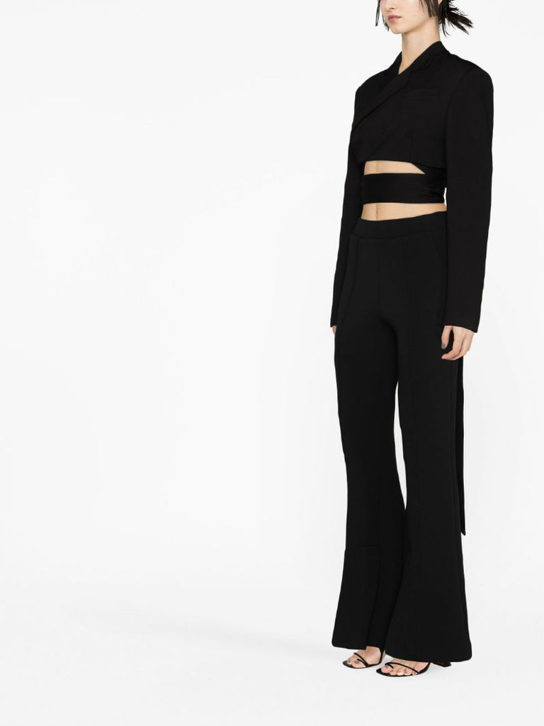 Black Cut-out Cropped Blazer