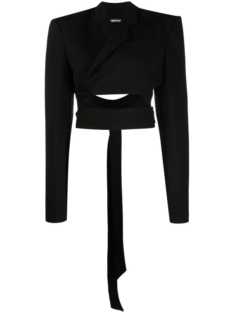 Black Cut-out Cropped Blazer