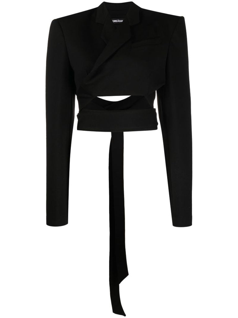 Black Cut-out Cropped Blazer