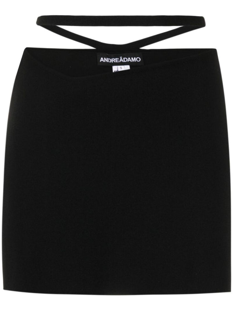 Black Cut-out Mini Skirt