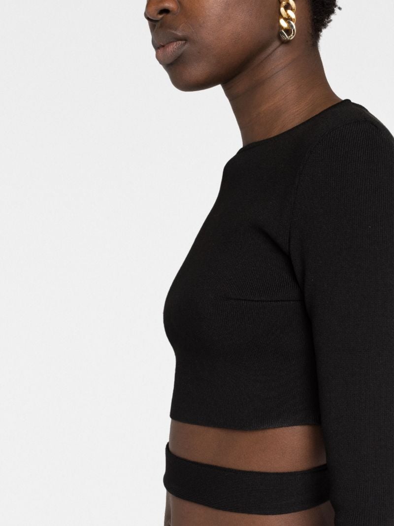 Black Cut-out Cropped Top