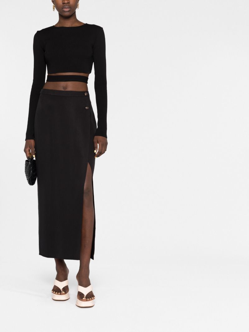 Black Cut-out Cropped Top